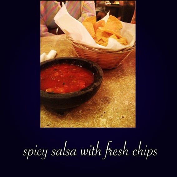 spicy salsa with fresh chips
